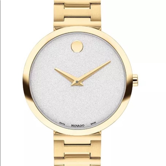 Gold Movado classic stainless steel watch